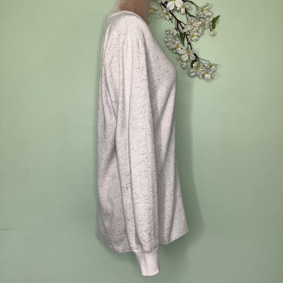 GAP Dorito Long Sleeve 100% Cotton Slub Thermal Boyfriend Sweatshirt in Snow Cap - Picture 5 of 12